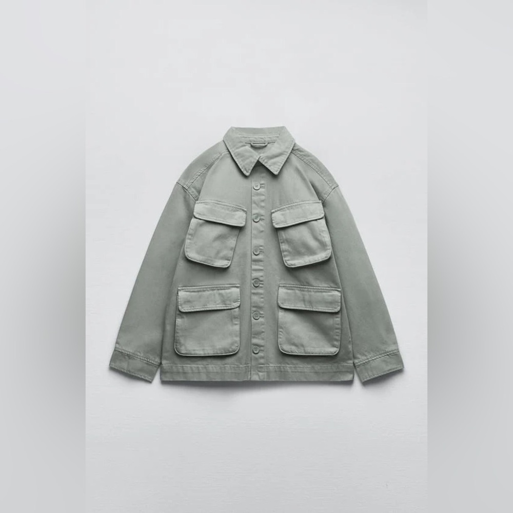 Zara Light Green Utility Jacket size Small